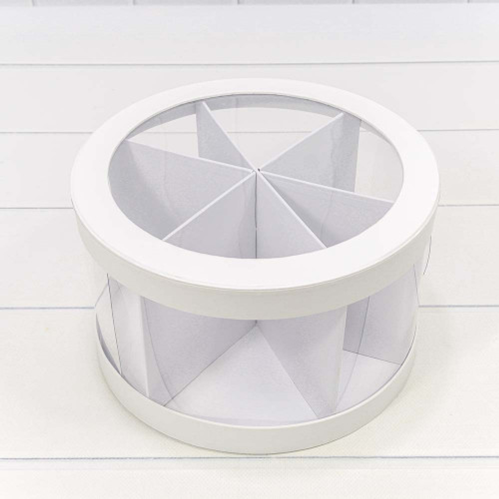 Коробка сборная 25х15 см с окошком (Белый)