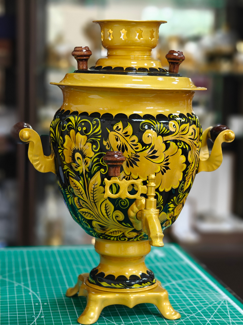 Самовар электрический трехлитровый с художественной росписью «Золотые узоры»