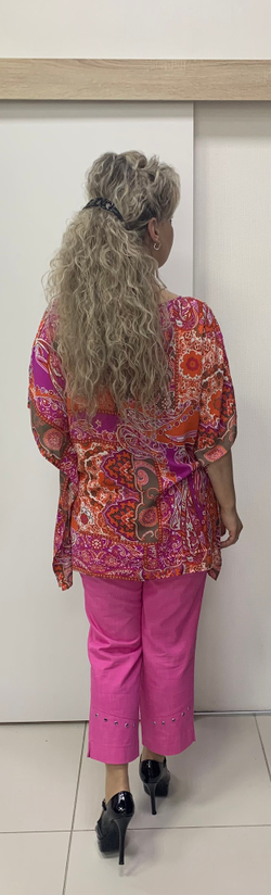 Пончо-туника яркой оранжевой расцветки