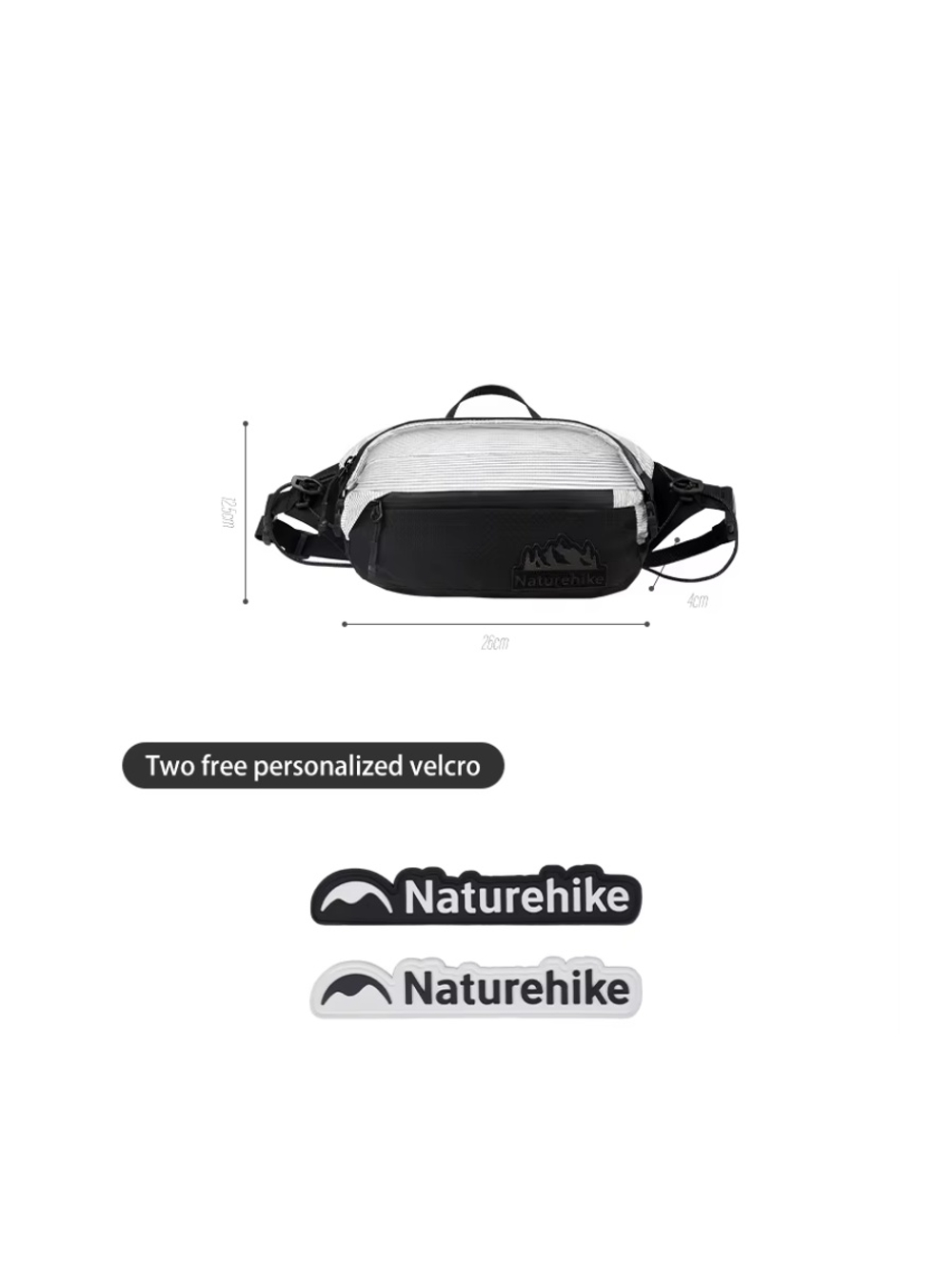 Сумка поясная Naturehike Hydrogen, 5 л., бело-черная