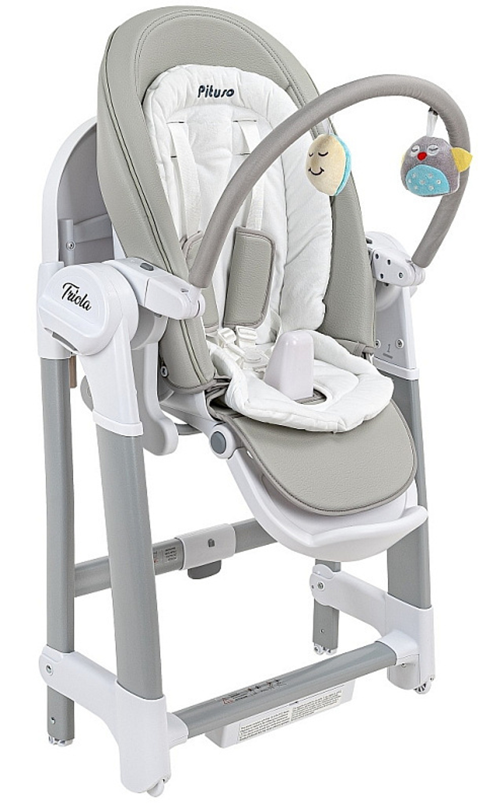 Стульчик для кормления Pituso Triola 3 в 1 Светло-серый