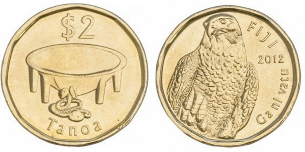 Фиджи 2 доллара, 2012 - 2013 Королева Елизавета II XF