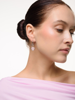 Серьги "Whale Amour" silver розовый кварц