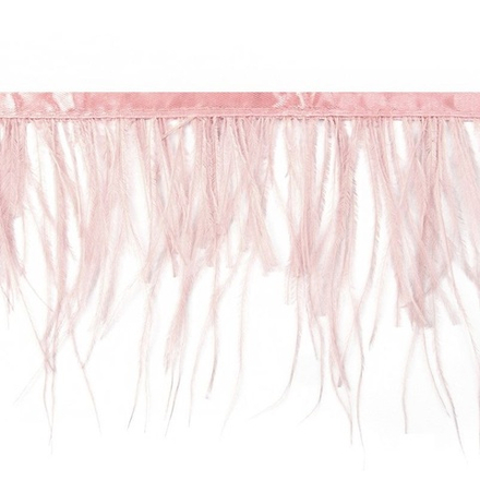 Кант Перо страуса шир.11см пыльно-розовый/col.61