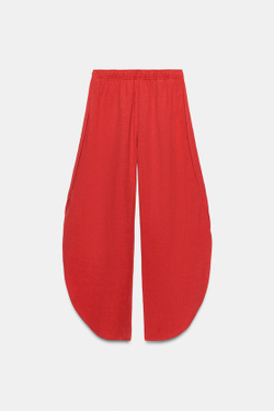 ZARA БРЮКИ С РАЗРЕЗАМИ — ZW COLLECTION, КРАСНЫЙ