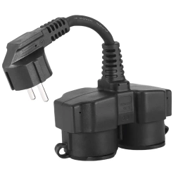 Удлинительный кабель Schuko IP44 с 2 розетками 22 см