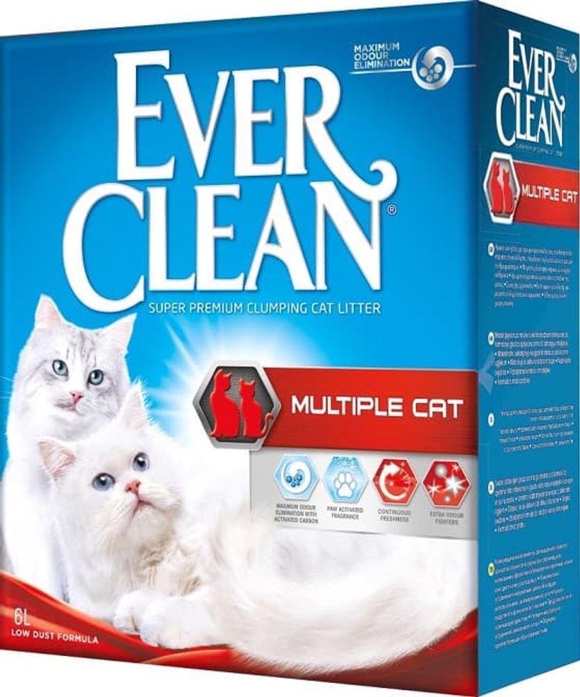 Ever Clean Multiple Cat наполнитель комкующийся для нескольких кошек (Красная полоса) 6кг Ever Clean Multiple Cat наполнитель комкующийся для нескольких кошек (Красная полоса) 6кг