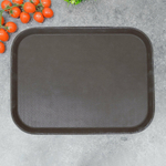 Поднос 41,5*30,5см прорезиненный, антискользящий, коричневый