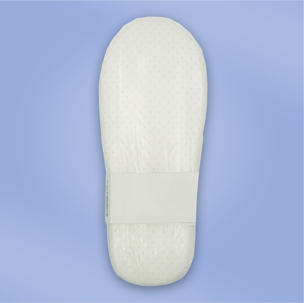 Тапки в групповой упаковке спанбонд, закрытый мыс (10 упаковок) одноразовые, с накатом и подошвой 3-5 мм, белые