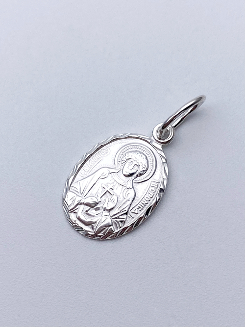 Образок из серебра/Без покрытия/С подвижным ухом/Вероника