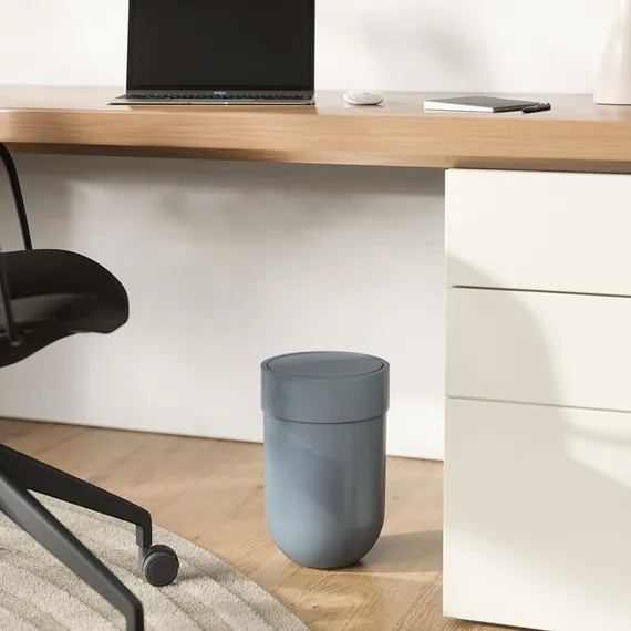 Корзина для мусора с крышкой touch, 6 л, голубая