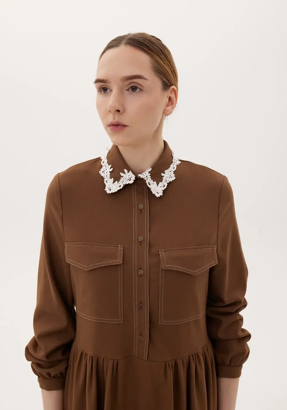 Платье «Школа», коричневый