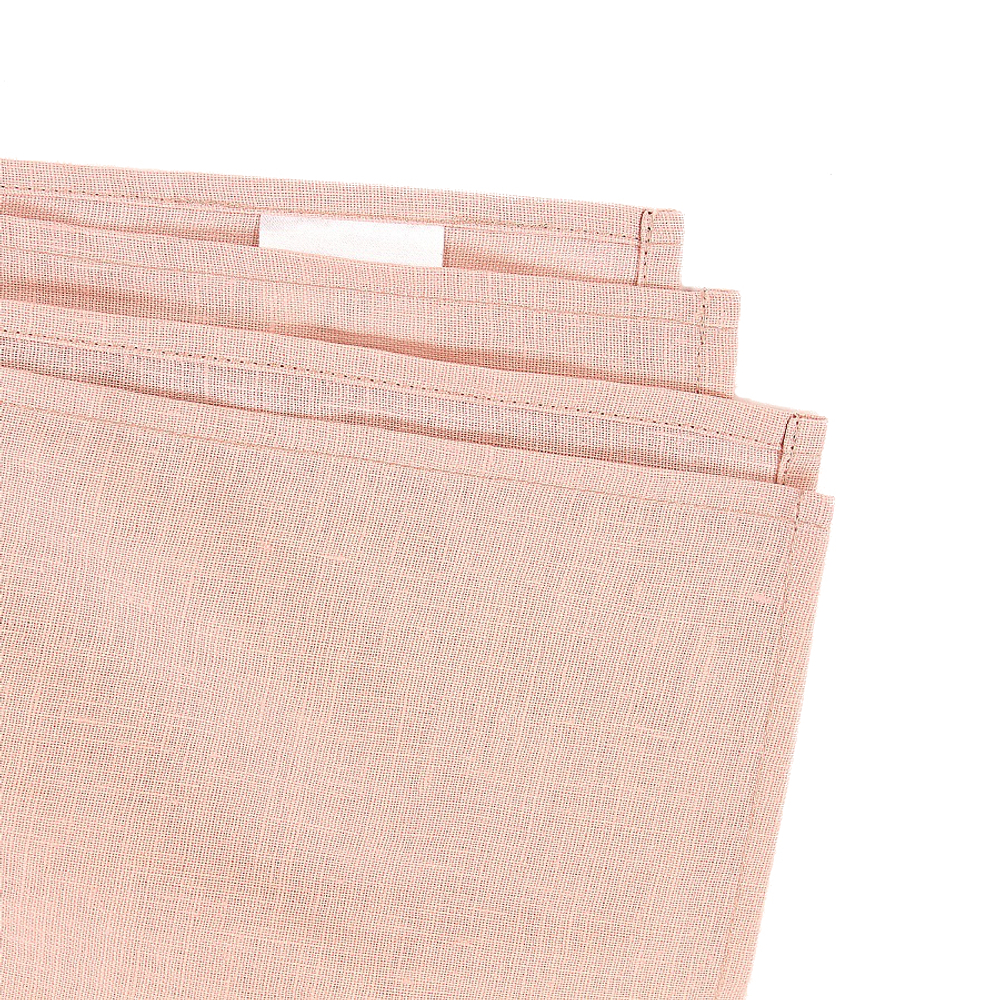 Скатерть на стол из умягченного льна с декоративной обработкой цвета пыльной розы Essential, 143х143