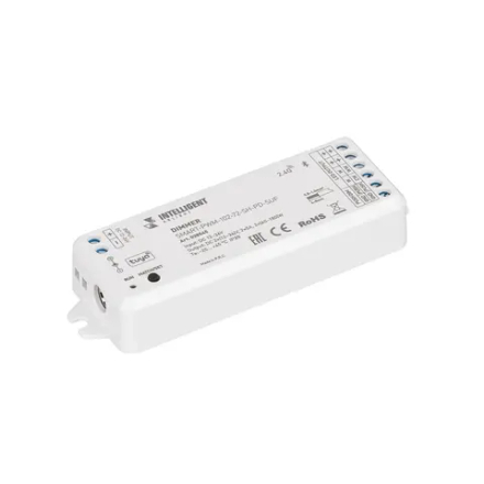 INTELLIGENT ARLIGHT Диммер SMART-PWM-102-72-SH-PD-SUF (12-36V, 2x5A, TUYA BLE, 2.4G) (IARL, IP20 Пластик, 5 лет) 038545