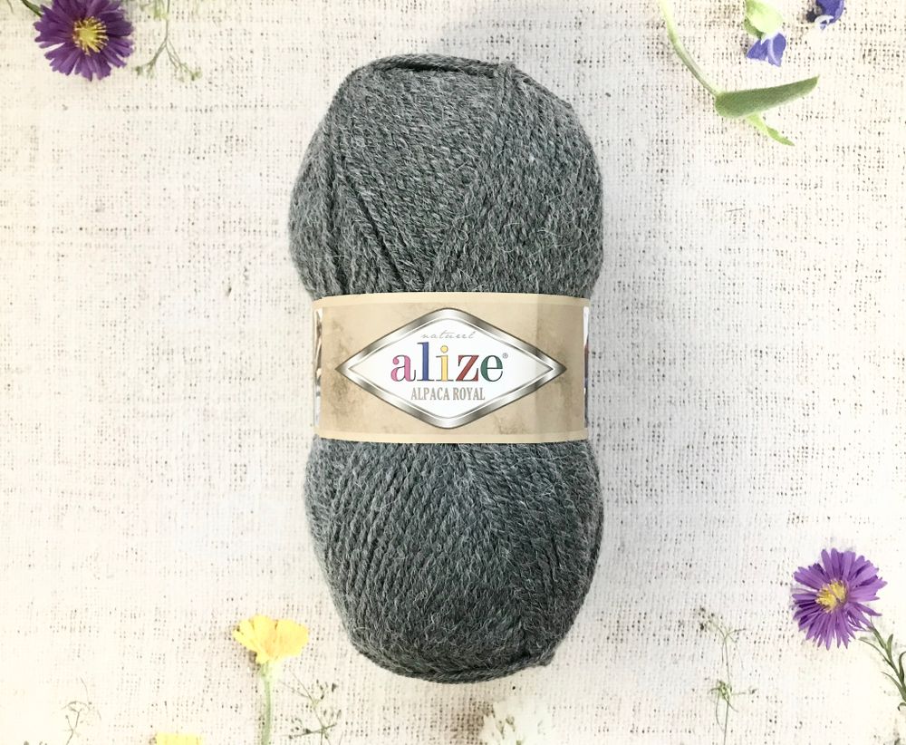 Пряжа ALIZE &quot;Alpaca royal&quot; 196 серый меланж