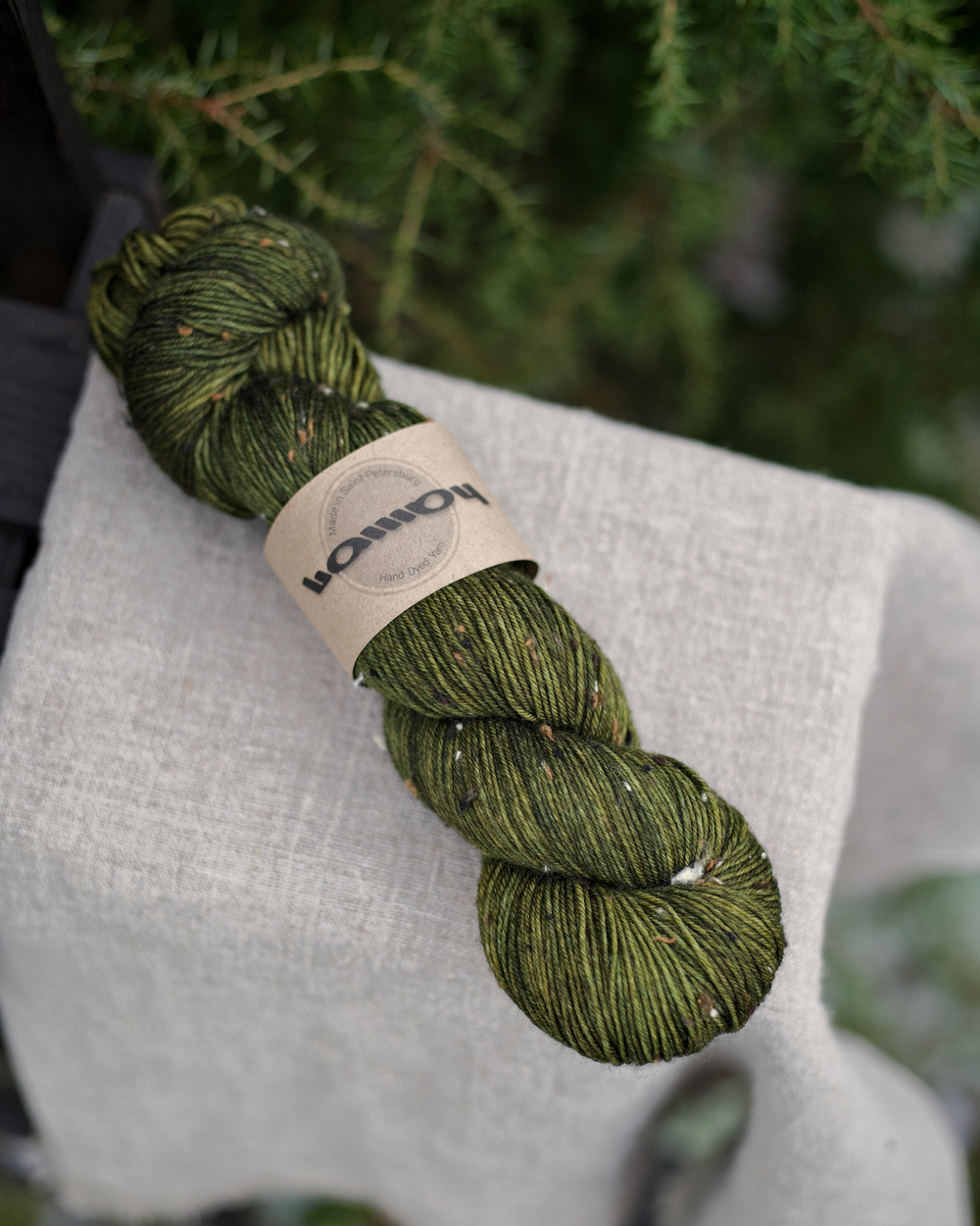 Носочный твид "Мох"