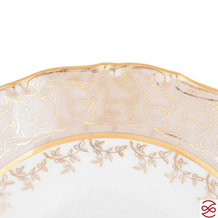Набор глубоких тарелок Queen's Crown Aristokrat Лист бежевый 23 см (6 шт)