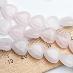 Розовый кварц бусины, сердце, размер около 12 мм, цена за 8 шт (1/4 нити)