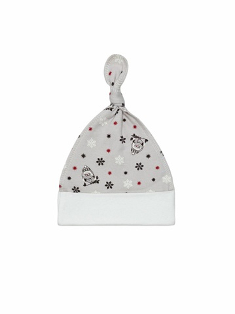 Шапочка-узелок (утепленная) Совушки gray