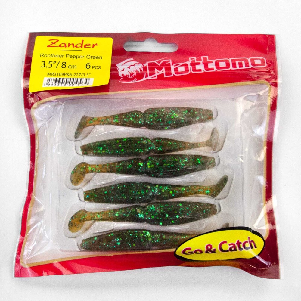 Виброхвост Mottomo Zander (80мм, 3.5гр), 6шт/уп