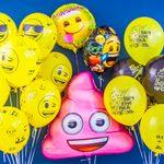 Шар (18"/46 см) Круг, Смайл, Emoji, Желтый, в упаковке