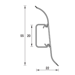 Плинтус ПВХ Идеал Классик 548 Лофт серый 2200х55х22 мм