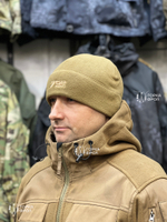 Флисовая теплая шапка мужская 7.62 Gear, Песок