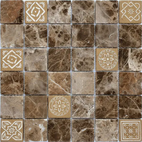 Мозаика из натурального камня Art Emperador Dark MAT 48x48x8 Art Stone коричневый