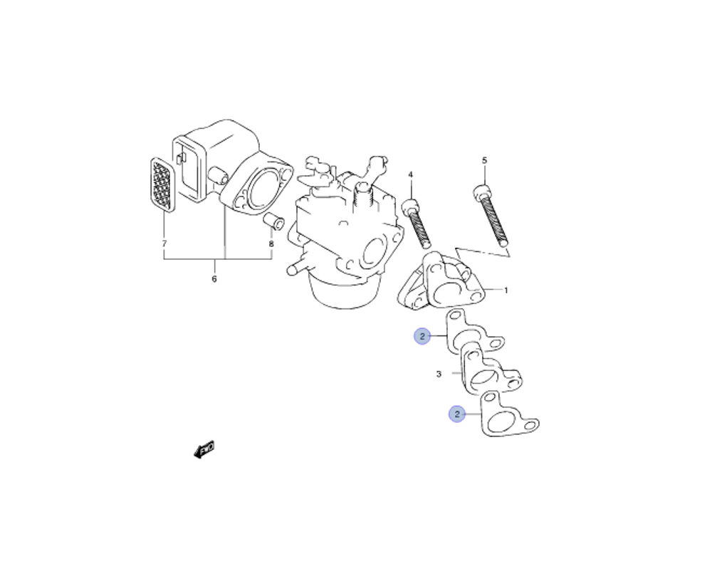 Прокладка впускной трубы для SUZUKI DF2.5