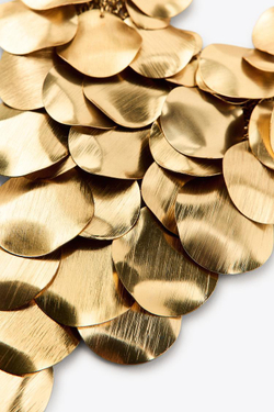 ZARA ОЖЕРЕЛЬЕ С МЕТАЛЛИЧЕСКИМИ ПЛАСТИНАМИ, ЗОЛОТИСТЫЙ