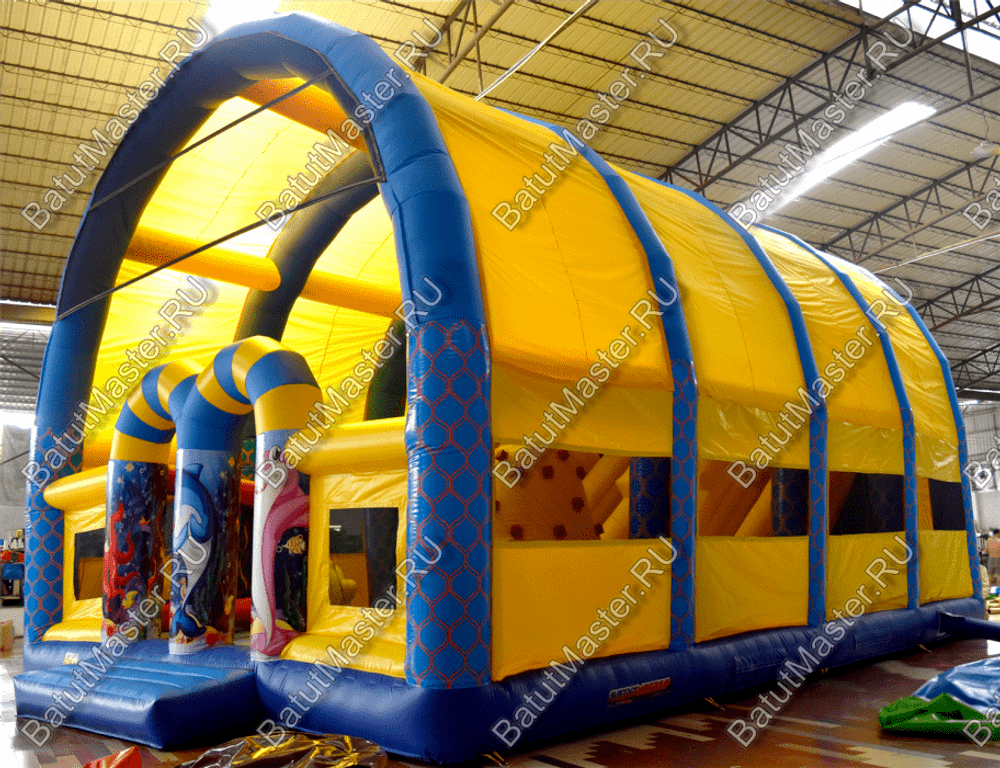 Надувной батут "Морской бриз с крышей"
