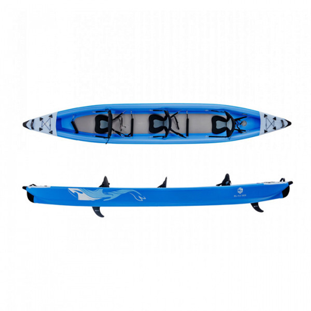 Надувной каяк трехместный Blau See Whale-3 Премиум
