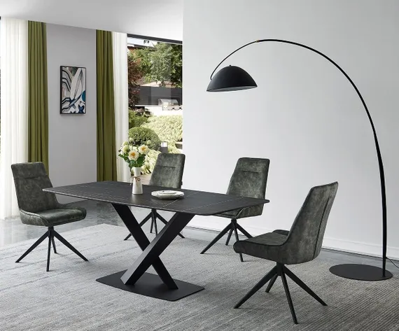 Стол Laurel 180х90 см черная керамика