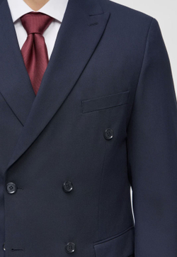 Мужской костюм двубортный (синий) В72