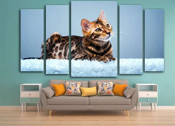 Модульная картина "Леопардовая кошка"