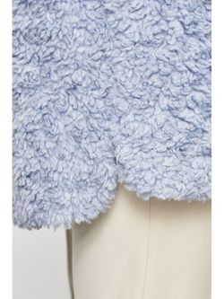 Шуба женская чебурашка тедди экомех, голубая, SilverFox