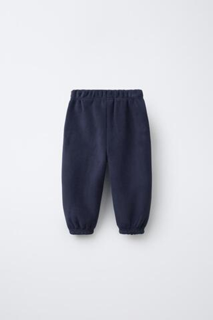 ZARA БРЮКИ-ДЖОГГЕРЫ ИЗ ФЛИСА, МОРСКОЙ СИНИЙ