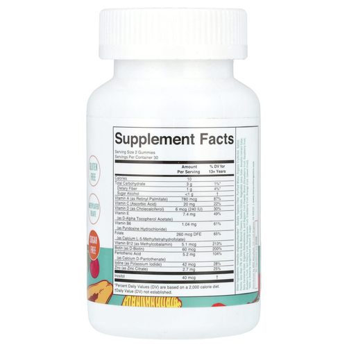 MaryRuth's, Мультивитаминные жевательные таблетки для подростков, без сахара, клубника, папайя и суперпунш, 60 жевательных таблеток