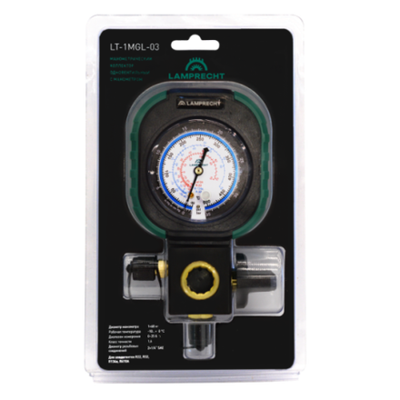 LT-1MGL-03 Маном. коллектор (1-вент, R22/R32/R134/R410, F1/4, без шлангов) LAMPRECHT