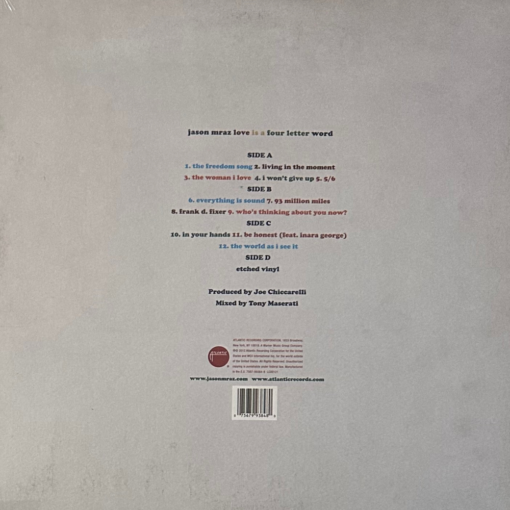 Jason Mraz ‎– Love Is A Four Letter Word 2LP (США 2015г.)