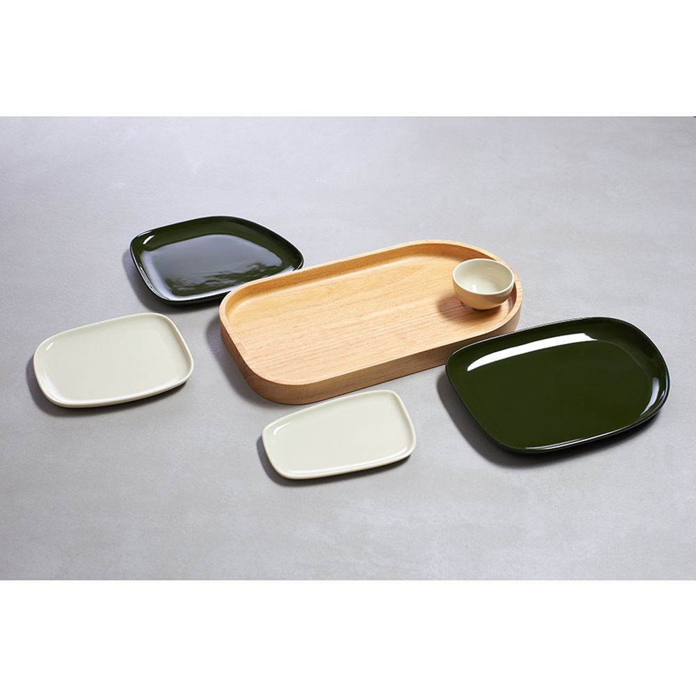 Набор из 5-ти сервировочных тарелок на деревянном подносе Sorrento