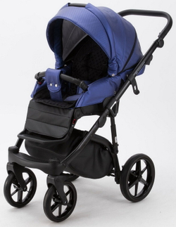 Детская коляска Adamex Bibione Deluxe 2 в 1 BI-SM02 (СИН.ПЕРЛ.ПЕРФ.КОЖА)