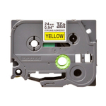 Brother TZES-651 кассета с лентой для печати наклеек повышенной адгезии, чёрный шрифт на жёлтой основе, 24мм*8м