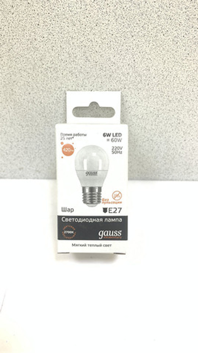 Лампа Gauss Elementary 6W E27 2700K