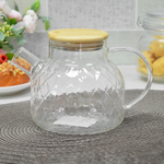 Чайник заварочный 1л стеклянный с бамбуковой крышкой, BZ-CH104