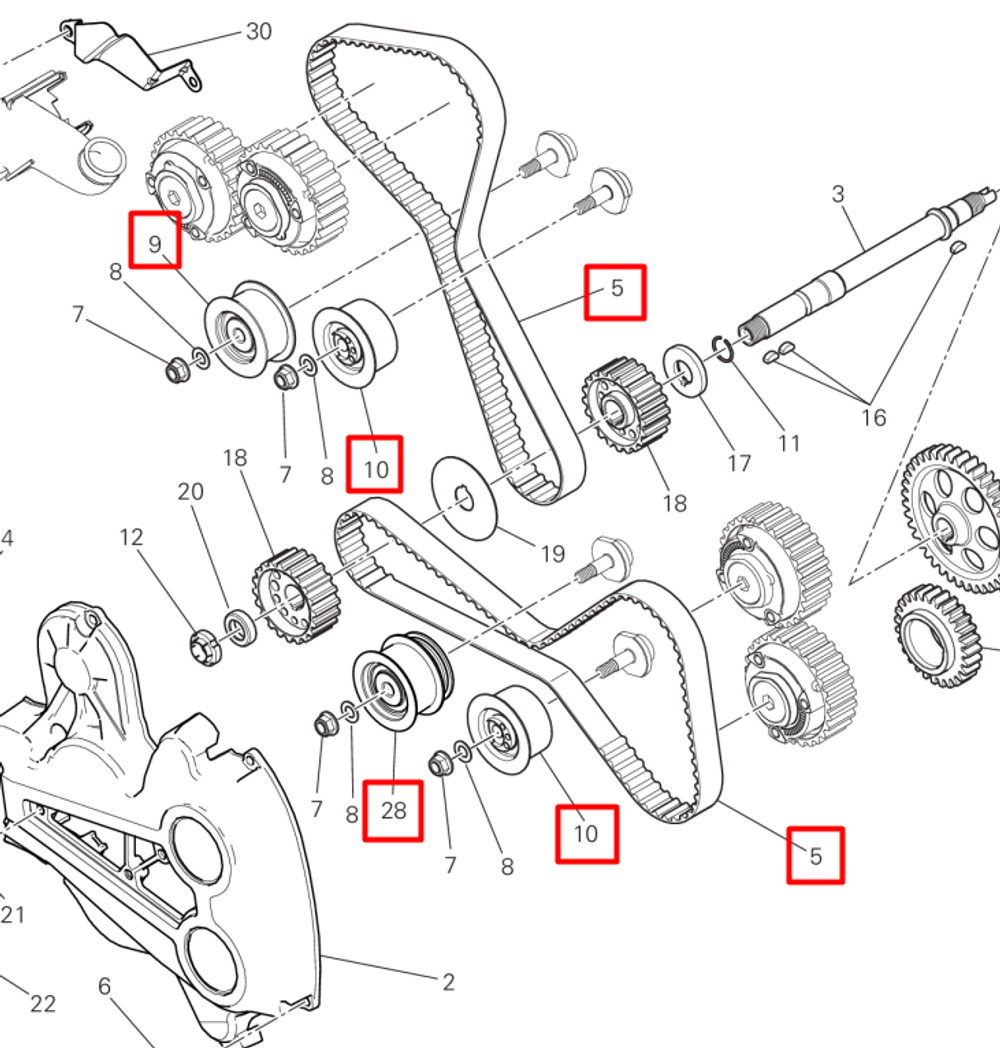 73740341B-45120272A-45120291A-45120301A TIMING BELTS/ROLLERS SET (XDVL, DVL 1260)
