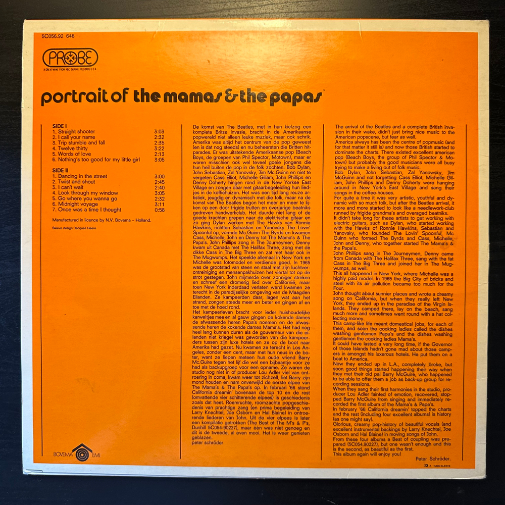 The Mamas & The Papas - Portrait Of The Mamas & The Papas (Англия 1971г.)