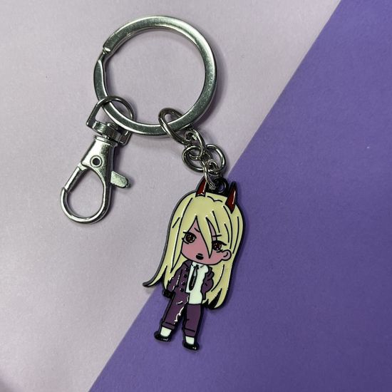 Брелок металлический Пауэр Человек-бензопила Chainsaw man