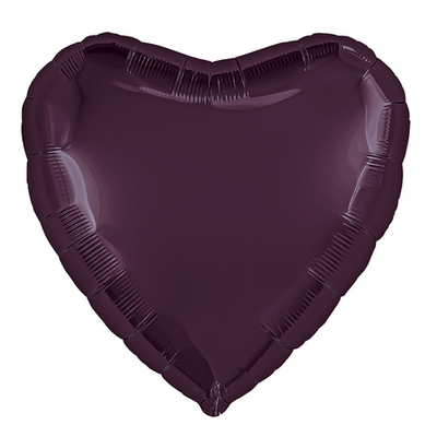 Р 30"/76 см Сердце Темная вишня, фольгированный шар
