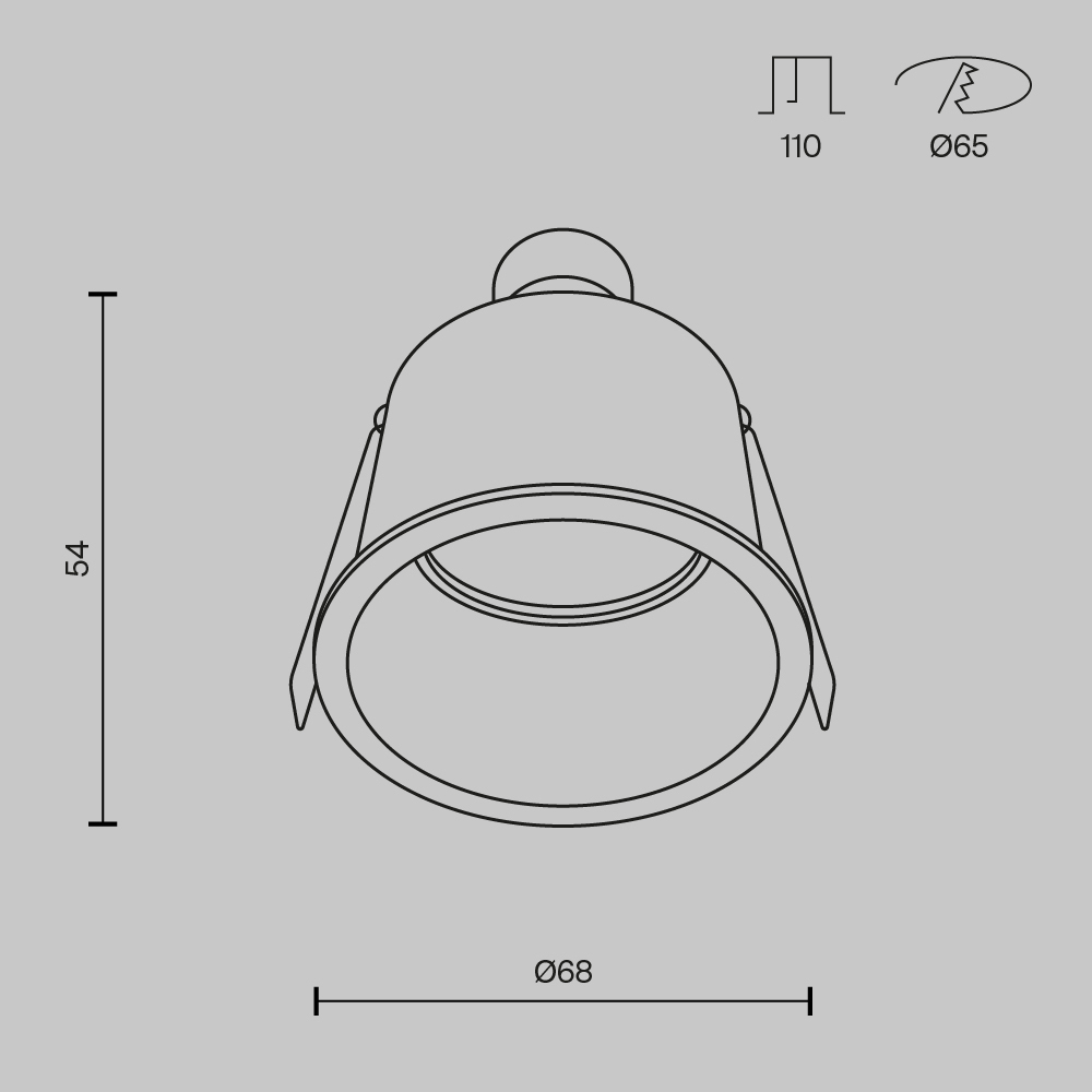 Встраиваемый светильник Technical DL049-01WG